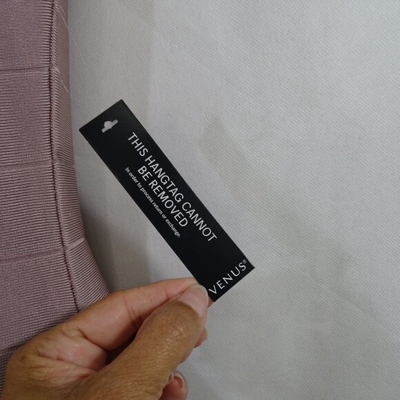 Venus Sleeveless Fringe Hem Knit Flapper Dress Mauve Women Size 12 Party NEW - Picture 9 of 14